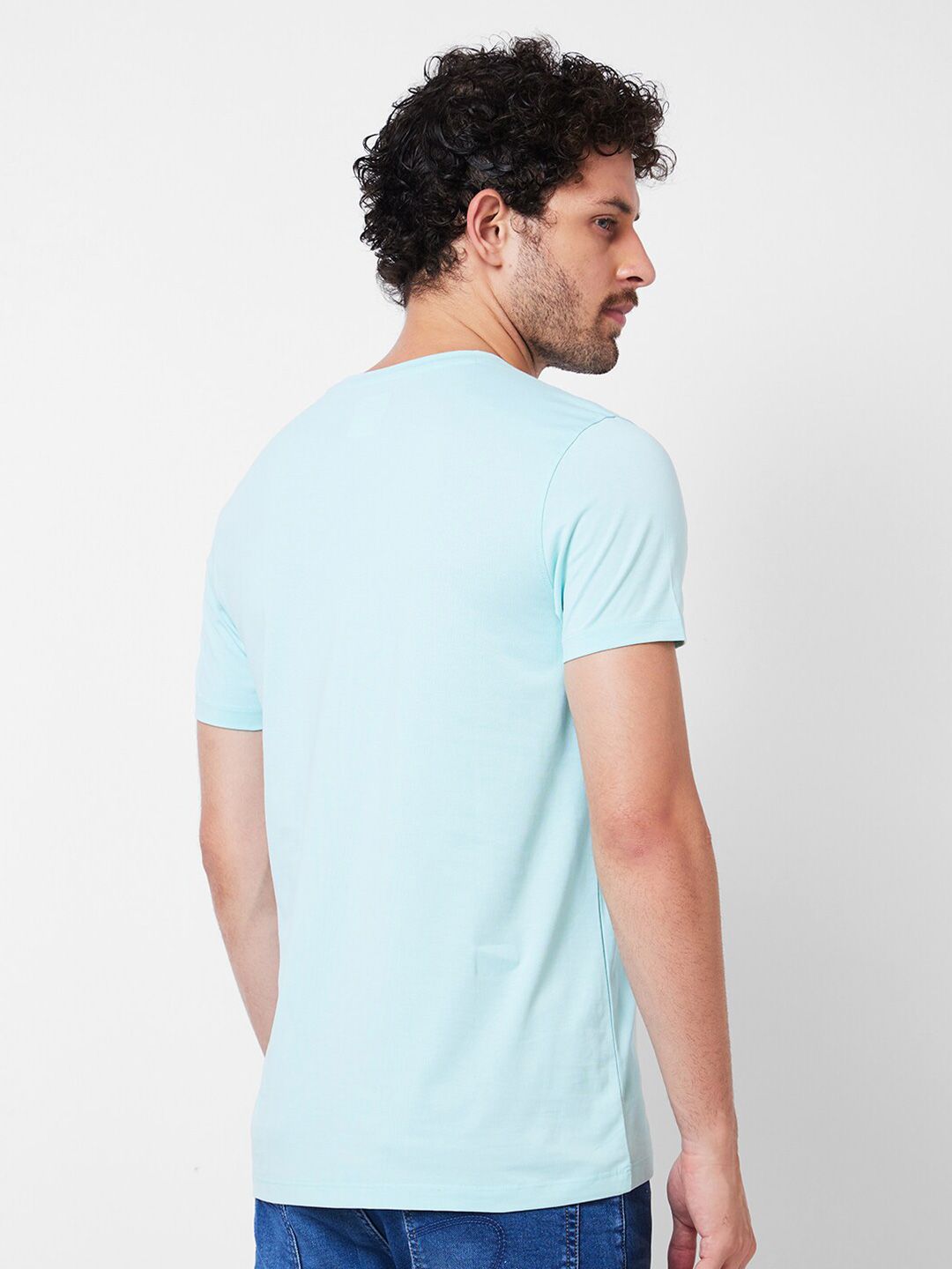 SPYKAR Typography Printed Cotton Slim Fit T-shirt