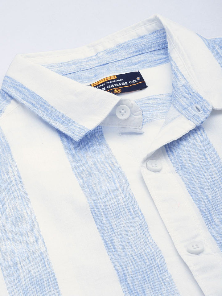 The Indian Garage Co Men Pure Cotton Striped Casual Shirt