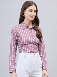 Style Quotient Women Smart Fit Striped Spread Collar Formal Shirt