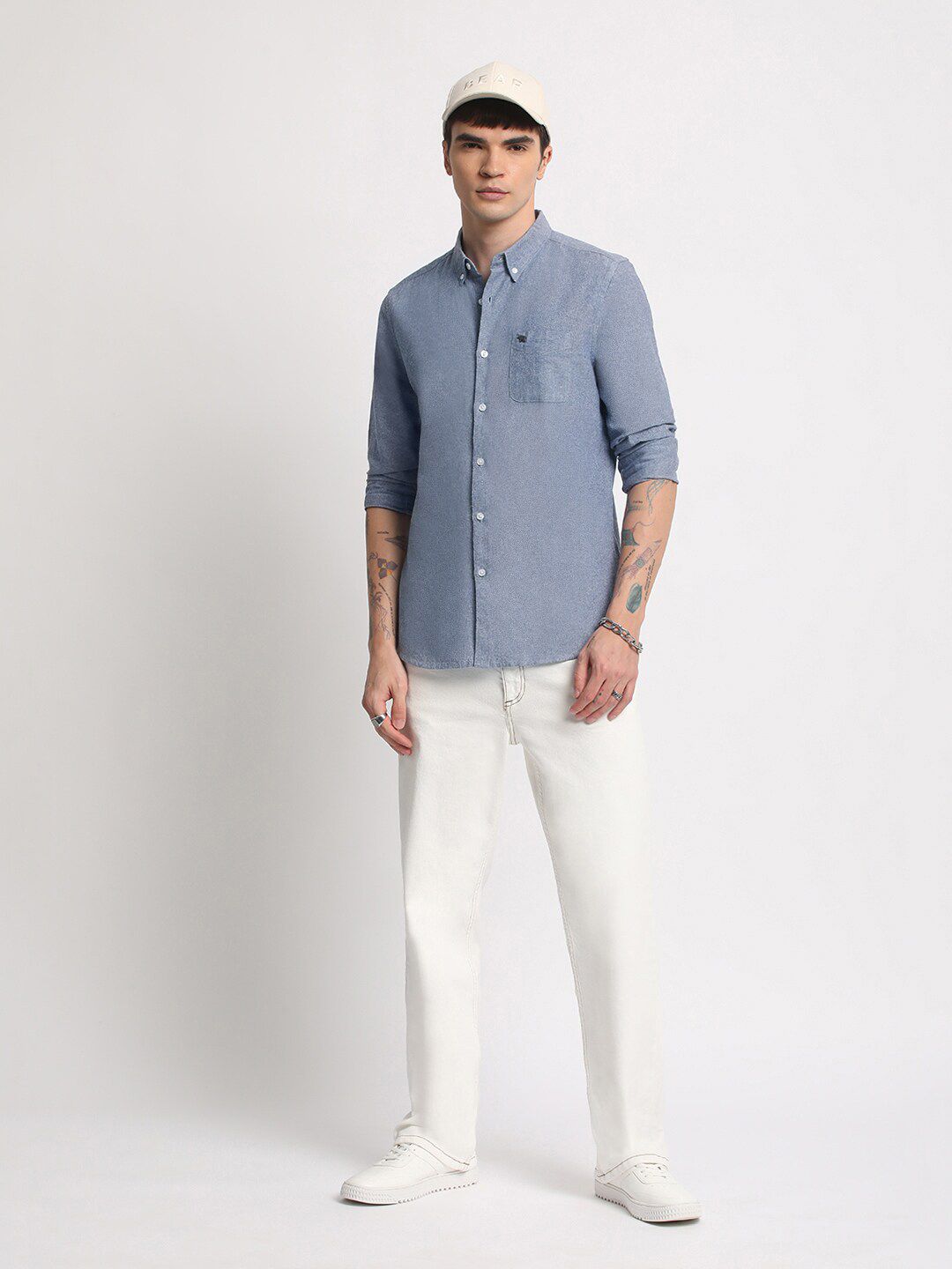 THE BEAR HOUSE Slim Fit Cotton Casual Shirt