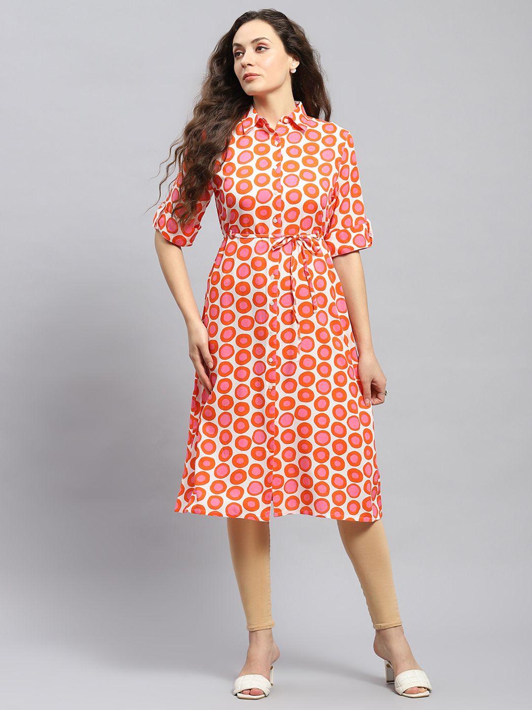 Monte Carlo Print Shirt Style Longline Tunic