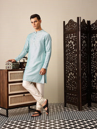 House of Pataudi Floral Embroidered Thread Work Jashn Kurta