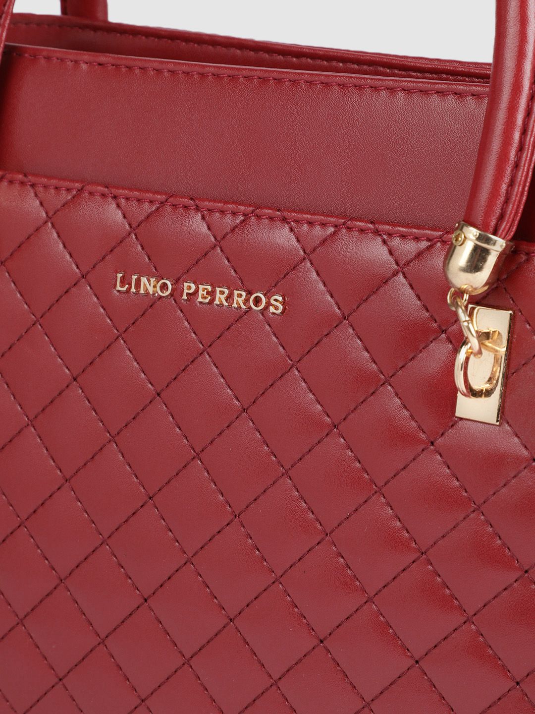 Lino Perros Red Quilted Handheld Bag