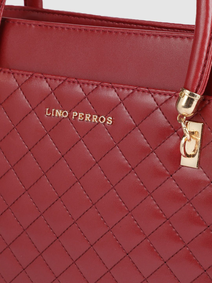 Lino Perros Red Quilted Handheld Bag