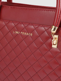 Lino Perros Red Quilted Handheld Bag