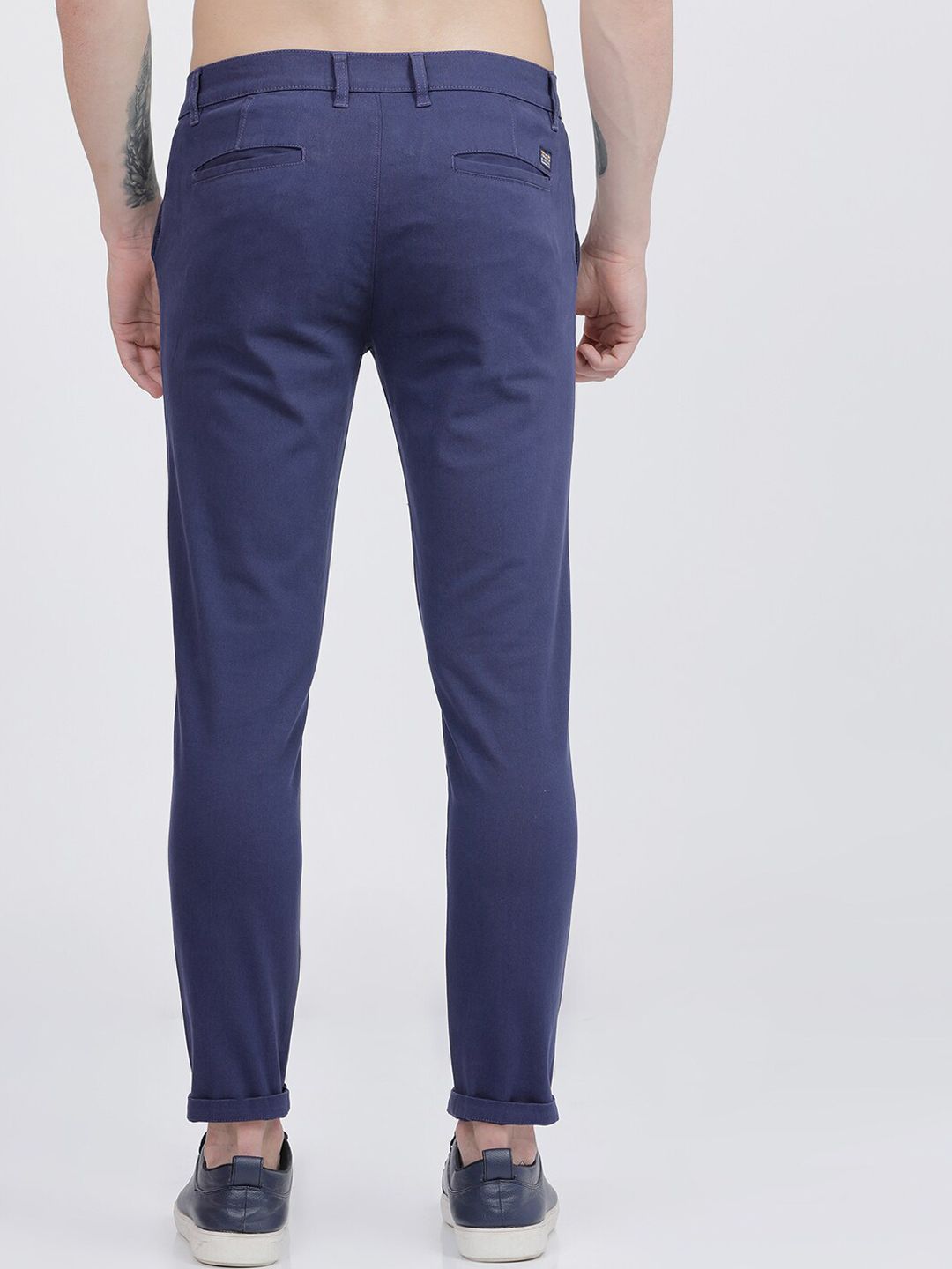 The Indian Garage Co Men Blue Slim Fit Regular Trousers