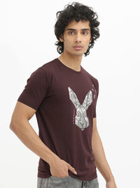 RARE RABBIT Men Arbor Regular Fit Graphic Printed Round Neck Cotton T-Shirt