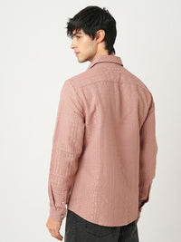 VASTRADO Men Classic Cutaway Collar Textured Slim Fit Casual Shirt