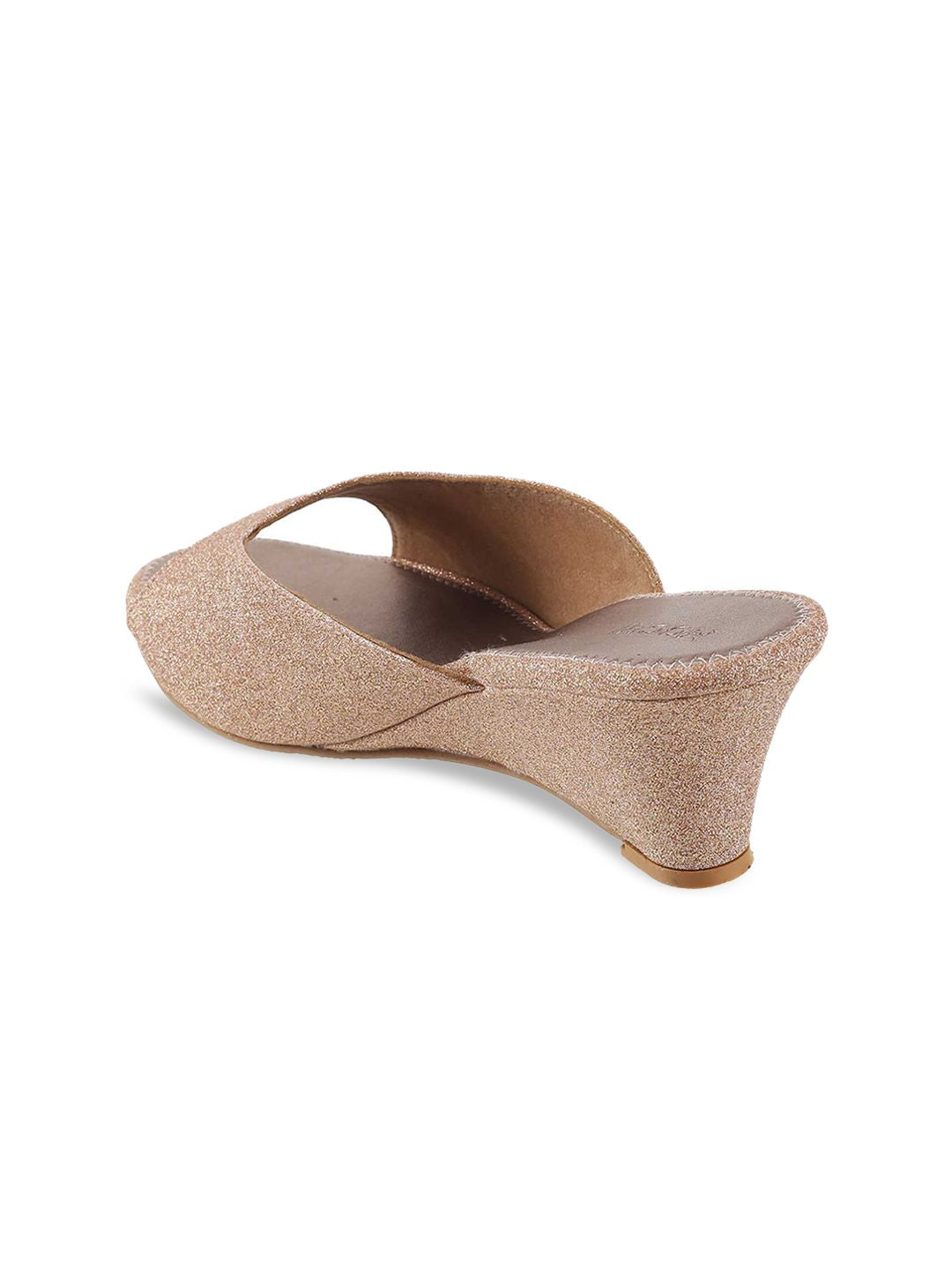 Mochi Women Gold-Toned Solid Sandals