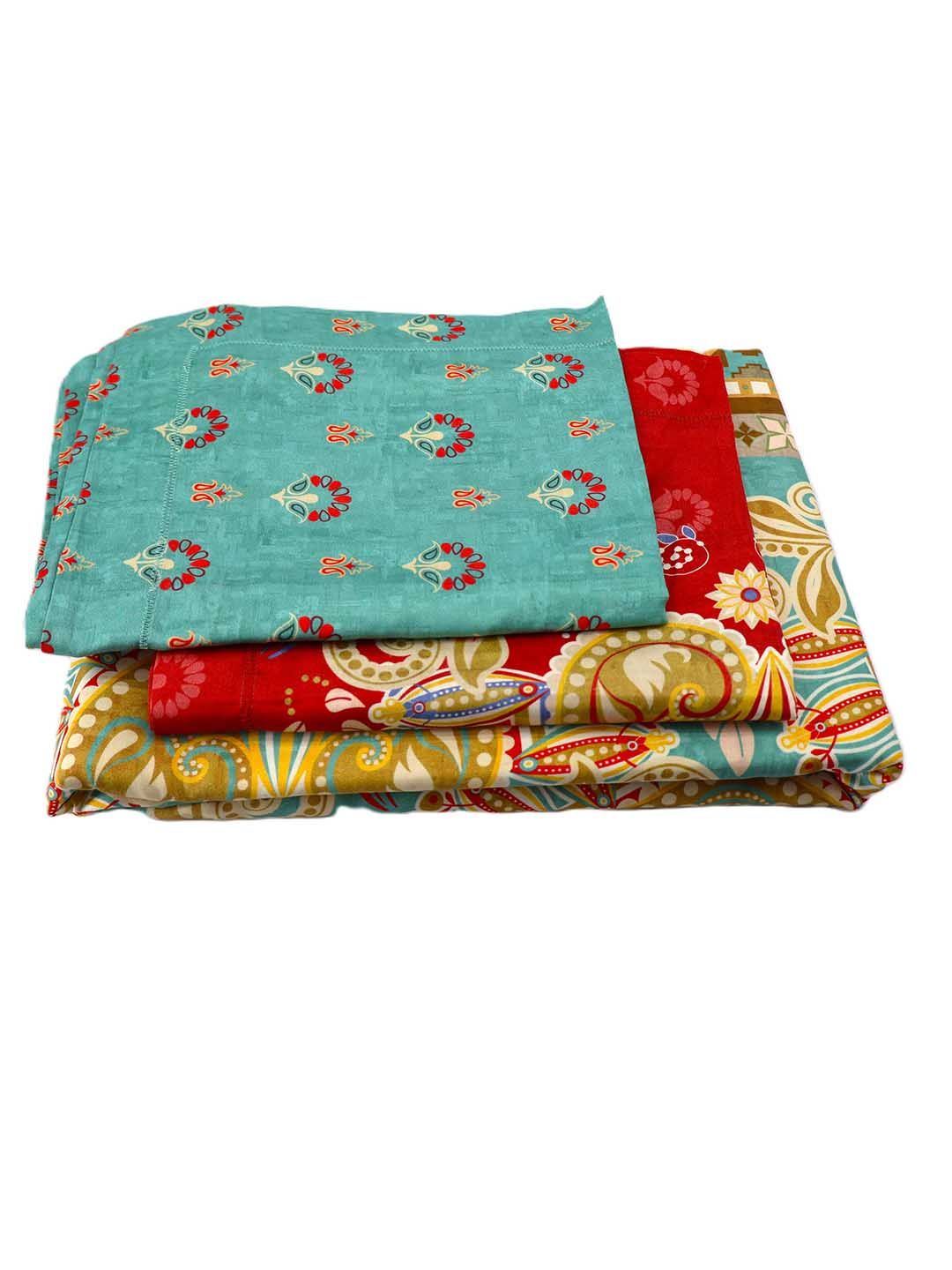 BOMBAY DYEING Celebrating India Green Printed Cotton 300 TC King Bedsheet Set 2.74 x 2.74m