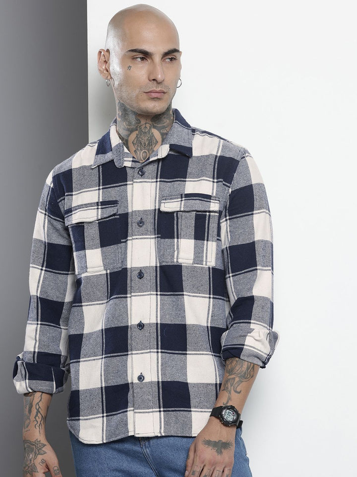 The Indian Garage Co Checked Pure Cotton Casual Shirt