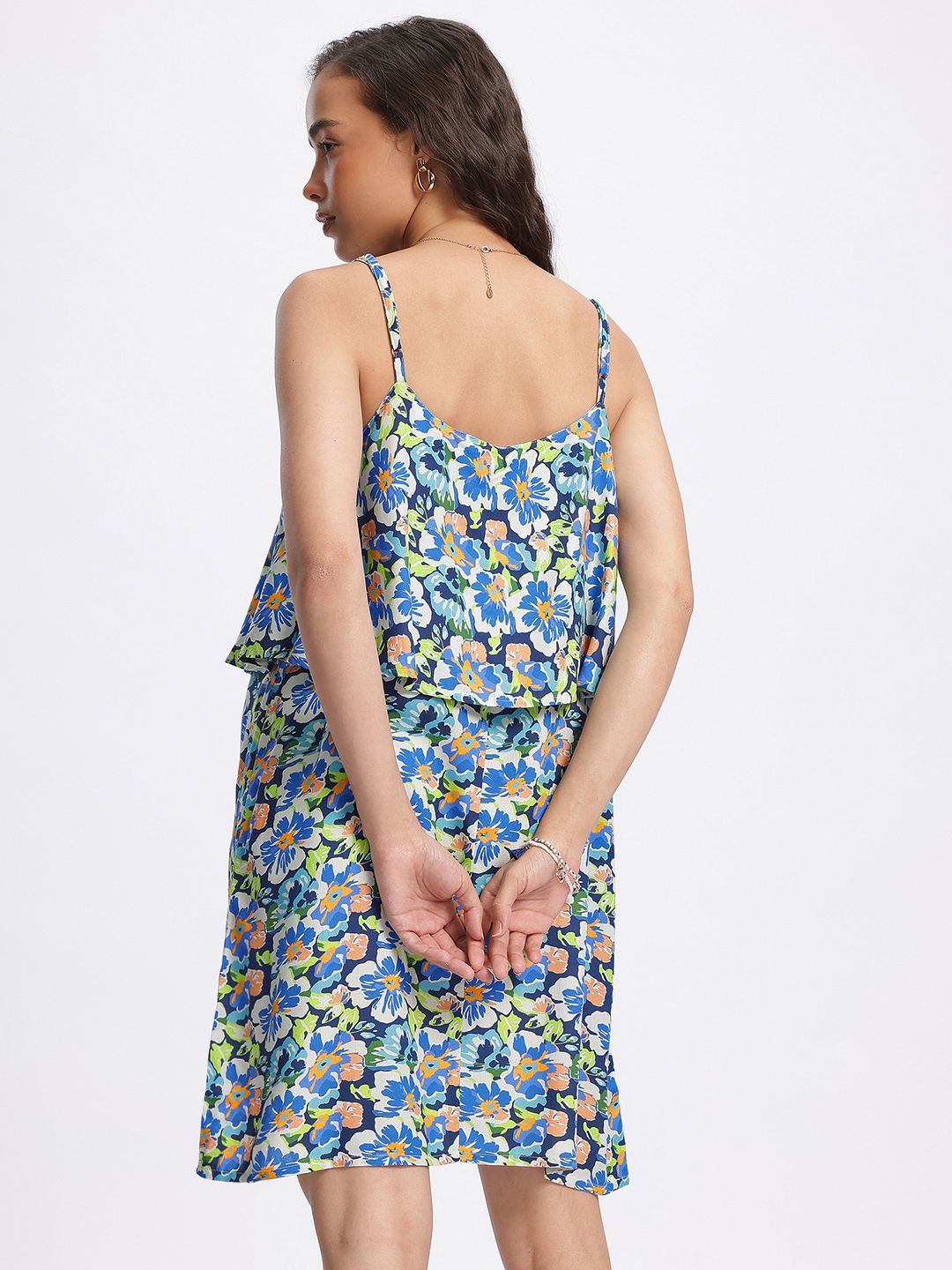 DressBerry Blooming Floral Print Strappy A-Line Dress