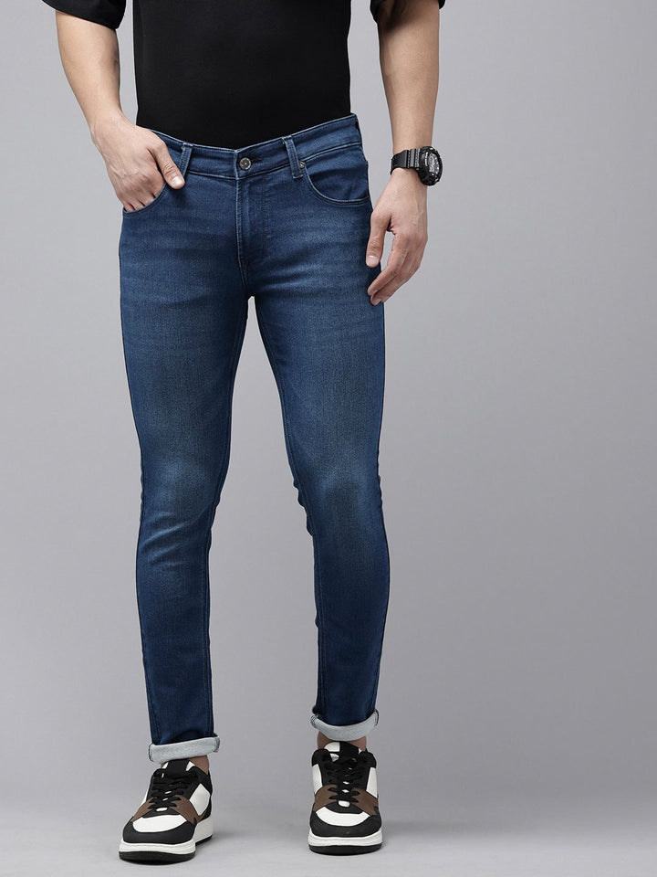 SPYKAR Men Super Skinny Slim Fit Low-Rise Light Fade Stretchable Jeans