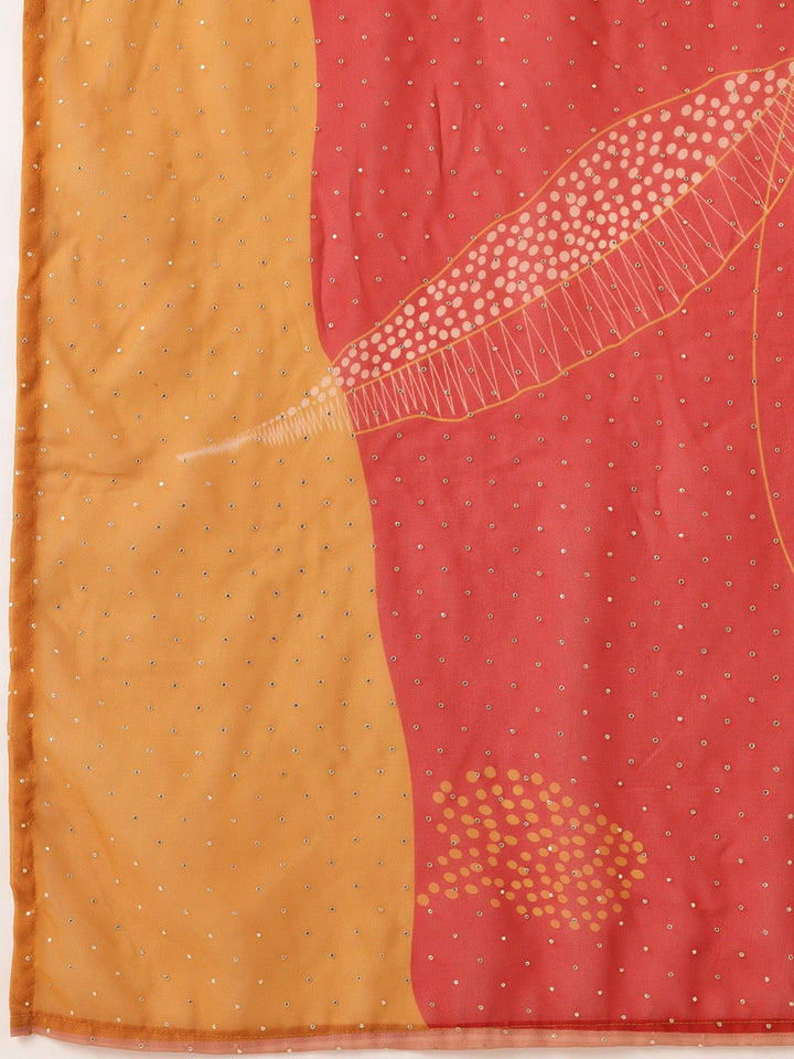 all about you Women Pleated Kurta with Trousers & Mukaish Dupatta