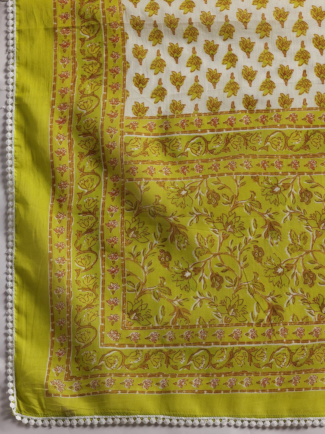 Libas Floral Printed Pure Cotton Kurta with Palazzos & With Dupatta