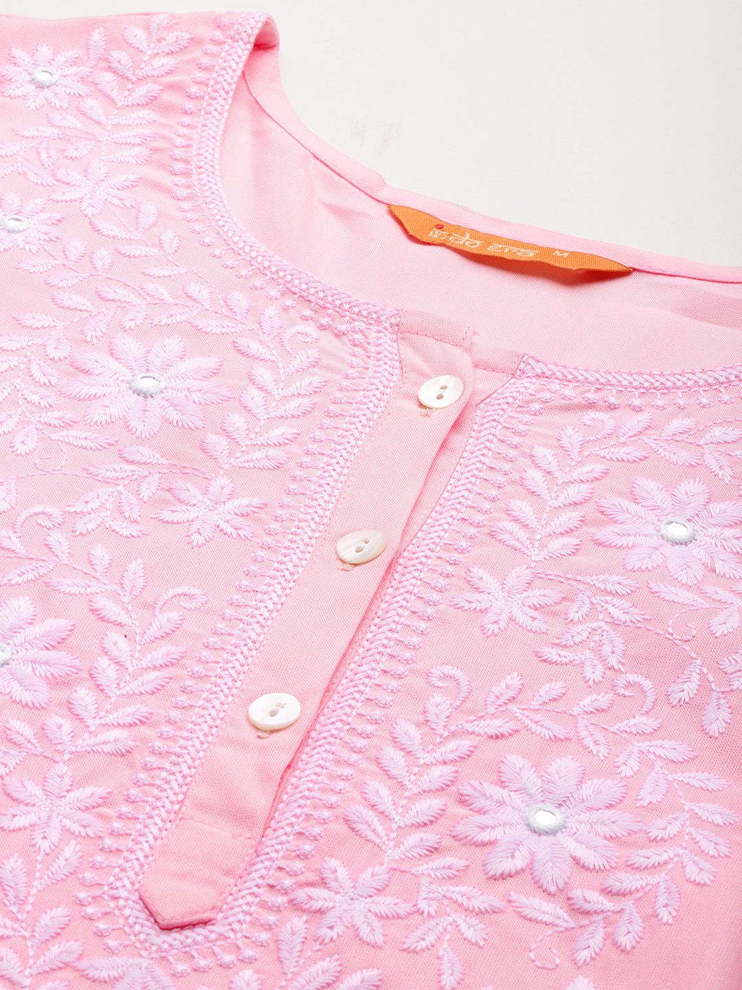 Indo Era Floral Embroidered Thread Work Kurta