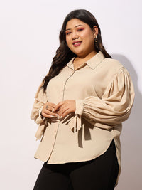SASSAFRAS Curve Plus Size Oversized Casual Shirt