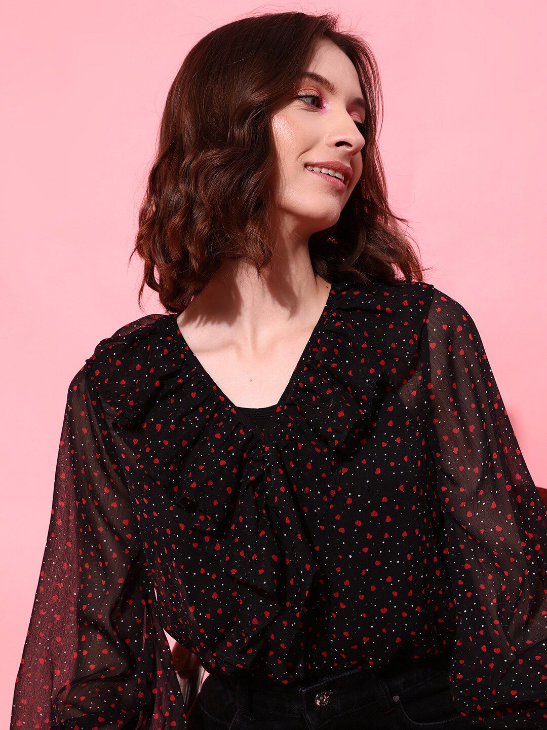 STREET 9 Classy Black Geometric Top