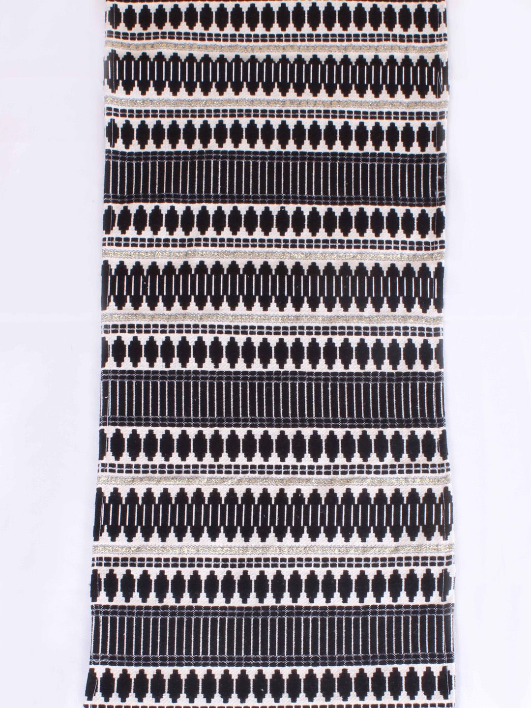 STITCHNEST Black & White Striped Acrylic Table Runner