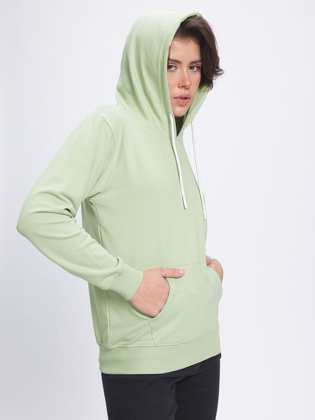 DressBerry Textured Printed Hooded Sweatshirt