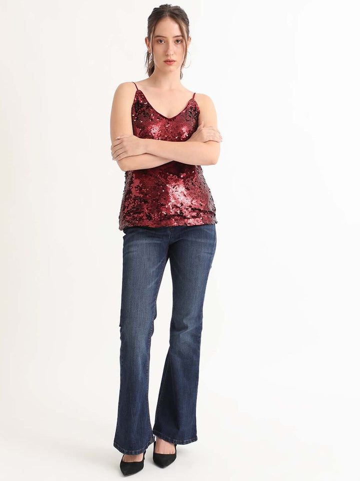 RAREISM Embellished Shoulder Straps Top