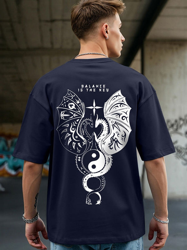 Bewakoof Graphic Drop-Shoulder Sleeves T-Shirt Kapas Tulen Berat