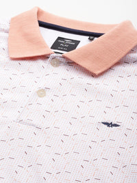Park Avenue Men Geometric Print Polo Collar Slim Fit T-shirt