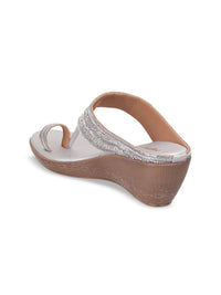Metro Embellished One Toe Wedge Heels