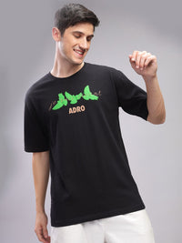 ADRO Men Typography Printed Applique T-shirt