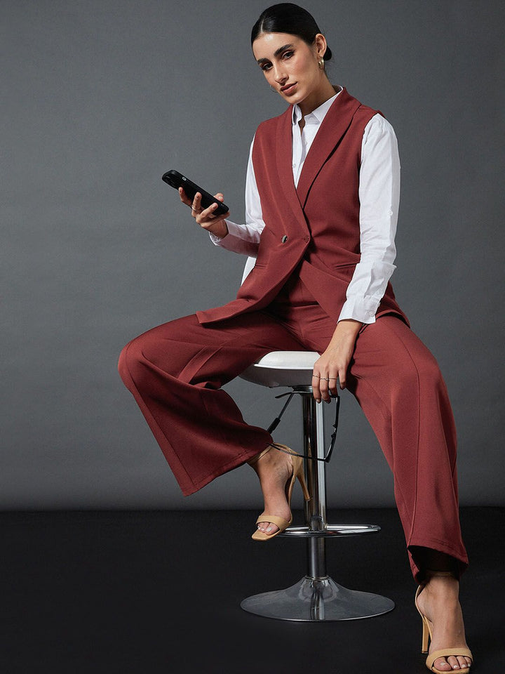 SASSAFRAS worklyf Sleeveless Blazer With Palazzos