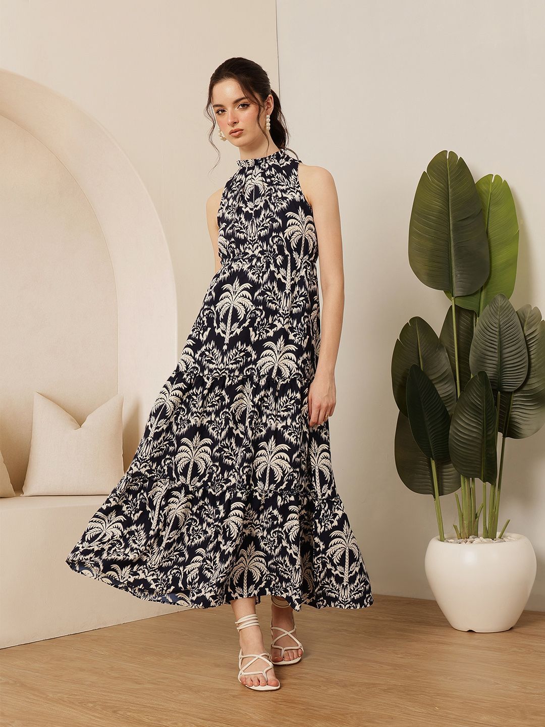 Jalan 9 Wanita Cetak Fit & Flare Dress Fit & Flare