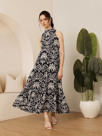 Jalan 9 Wanita Cetak Fit & Flare Dress Fit & Flare