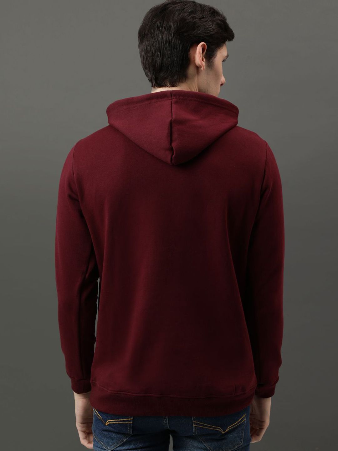 ADRO Men Printed Hooded Pullover Sweatshirt