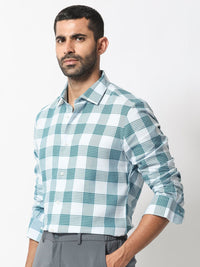RARE RABBIT Men Ventura Slim Fit Tartan Checked Cotton Shirt
