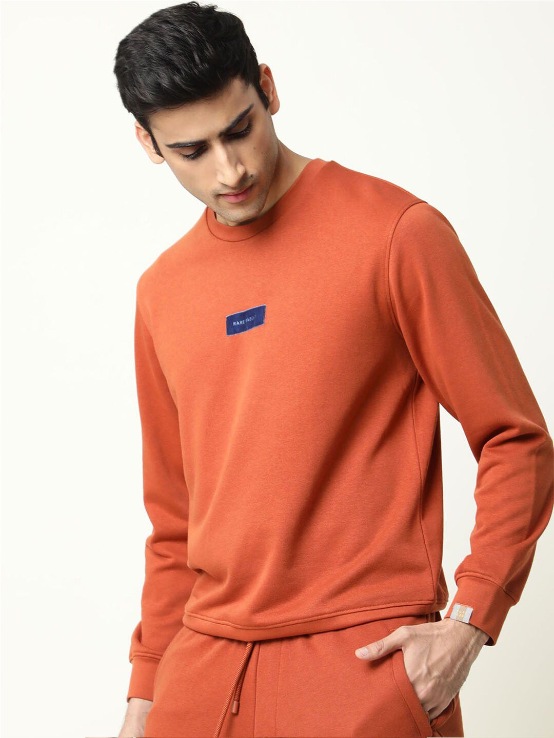 RARE RABBIT Men Velveto Round Neck Sweatshirt