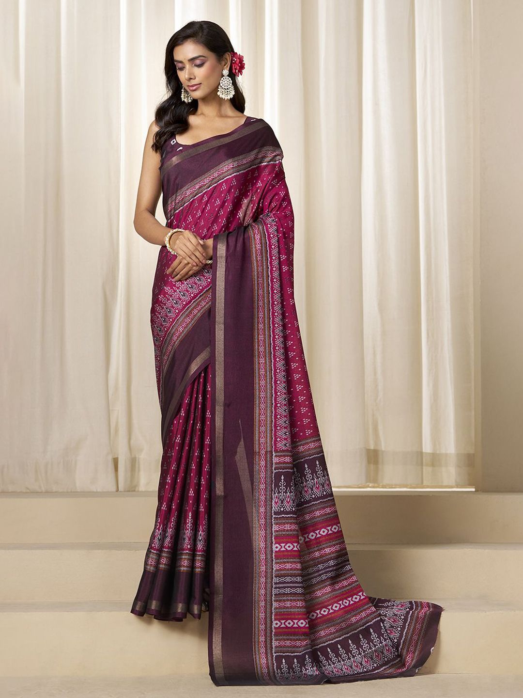KALINI Ethnic Motifs Pure Cotton Saree