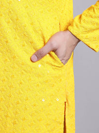 SOJANYA Kurta Kapas Tulen Bersulam Labuci Mandarin Kolar Mandarin