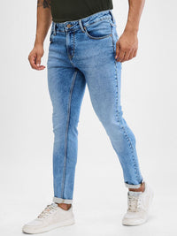 SPYKAR Men Slim Fit Low-Rise Clean Look Heavy Fade Stretchable Jeans