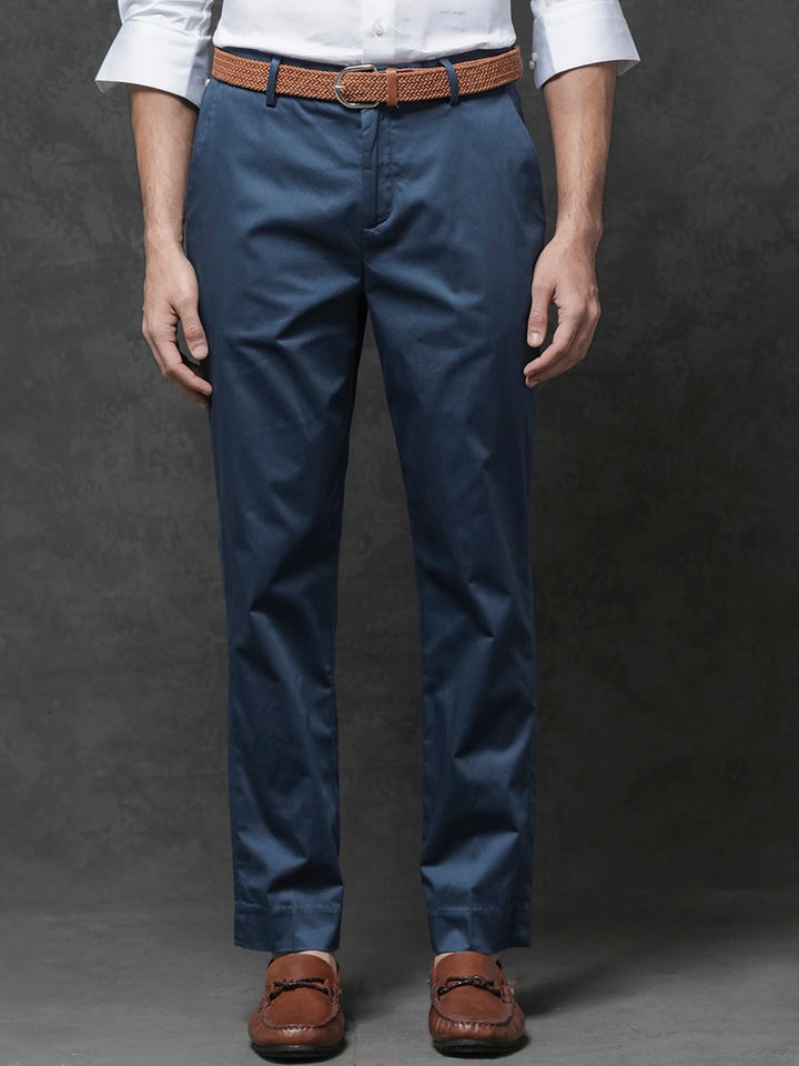 RARE RABBIT Men Comotel Mid-Rise Cotton Regular Fit Trouser