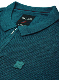 THE BEAR HOUSE Self Design Polo Collar Slim Fit T-shirt