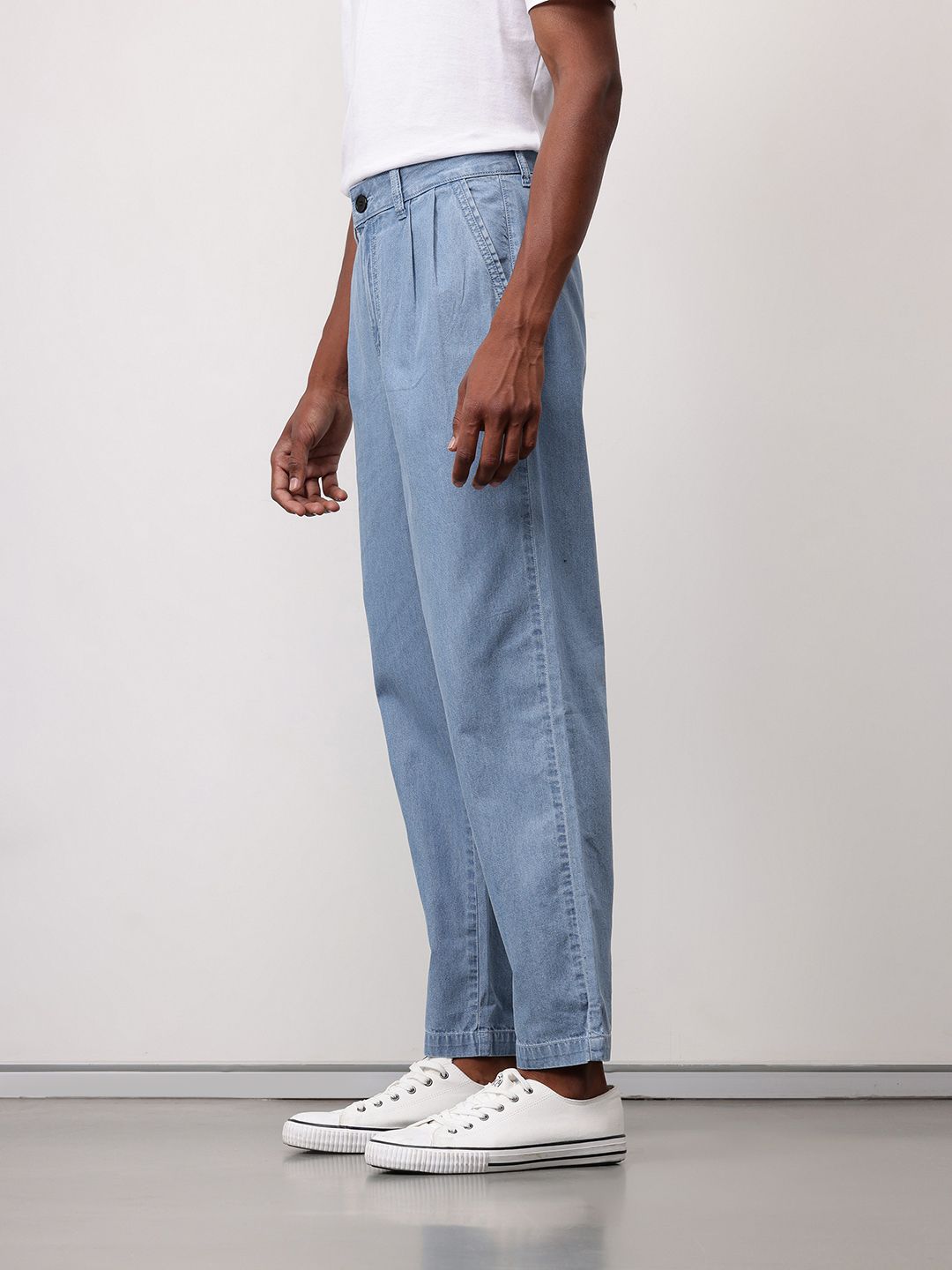 ether Men Chambray Pleated Trousers