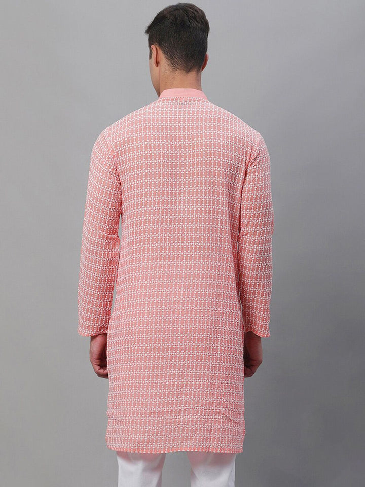 SOJANYA Kolar Mandarin Sulam Kurta Kapas Tulen