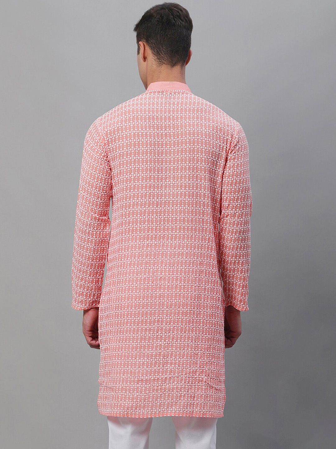 SOJANYA Kolar Mandarin Sulam Kurta Kapas Tulen