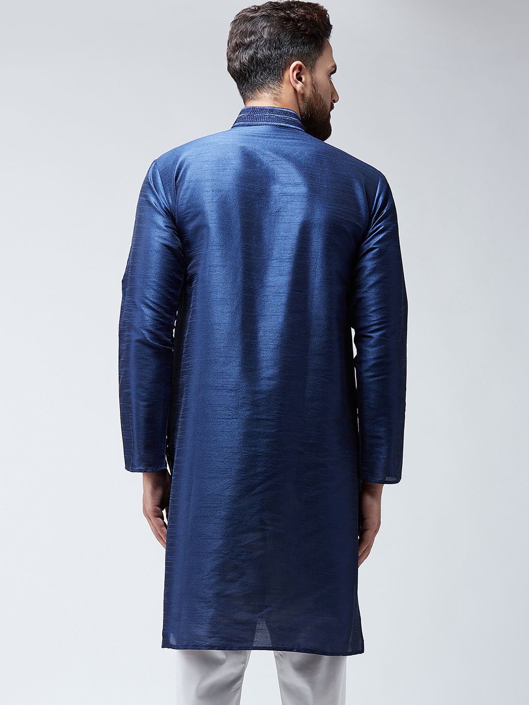 SOJANYA Lelaki Biru Solid Kurta Lurus