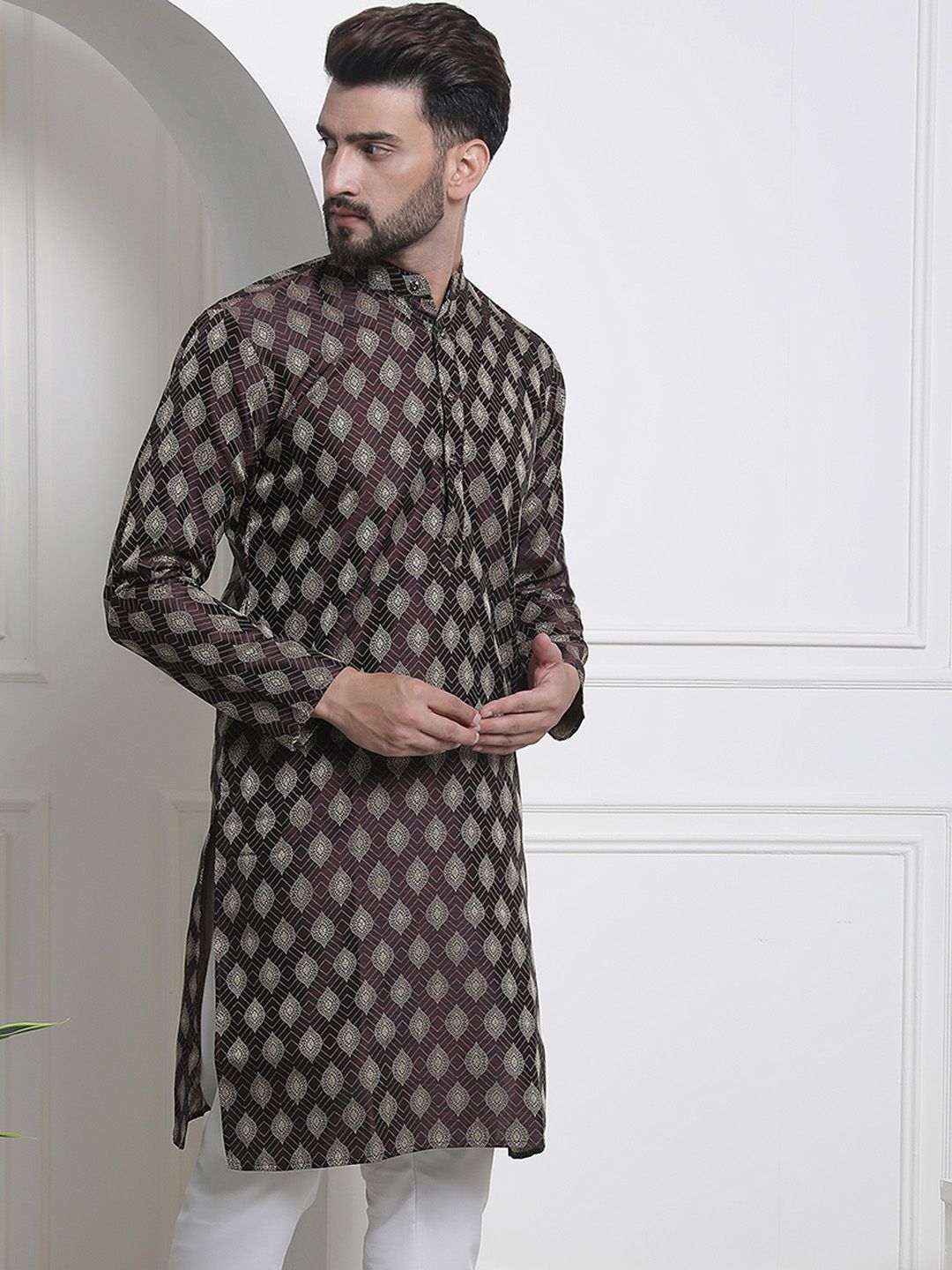 SOJANYA Kurta Katun Sutera Motif Etnik