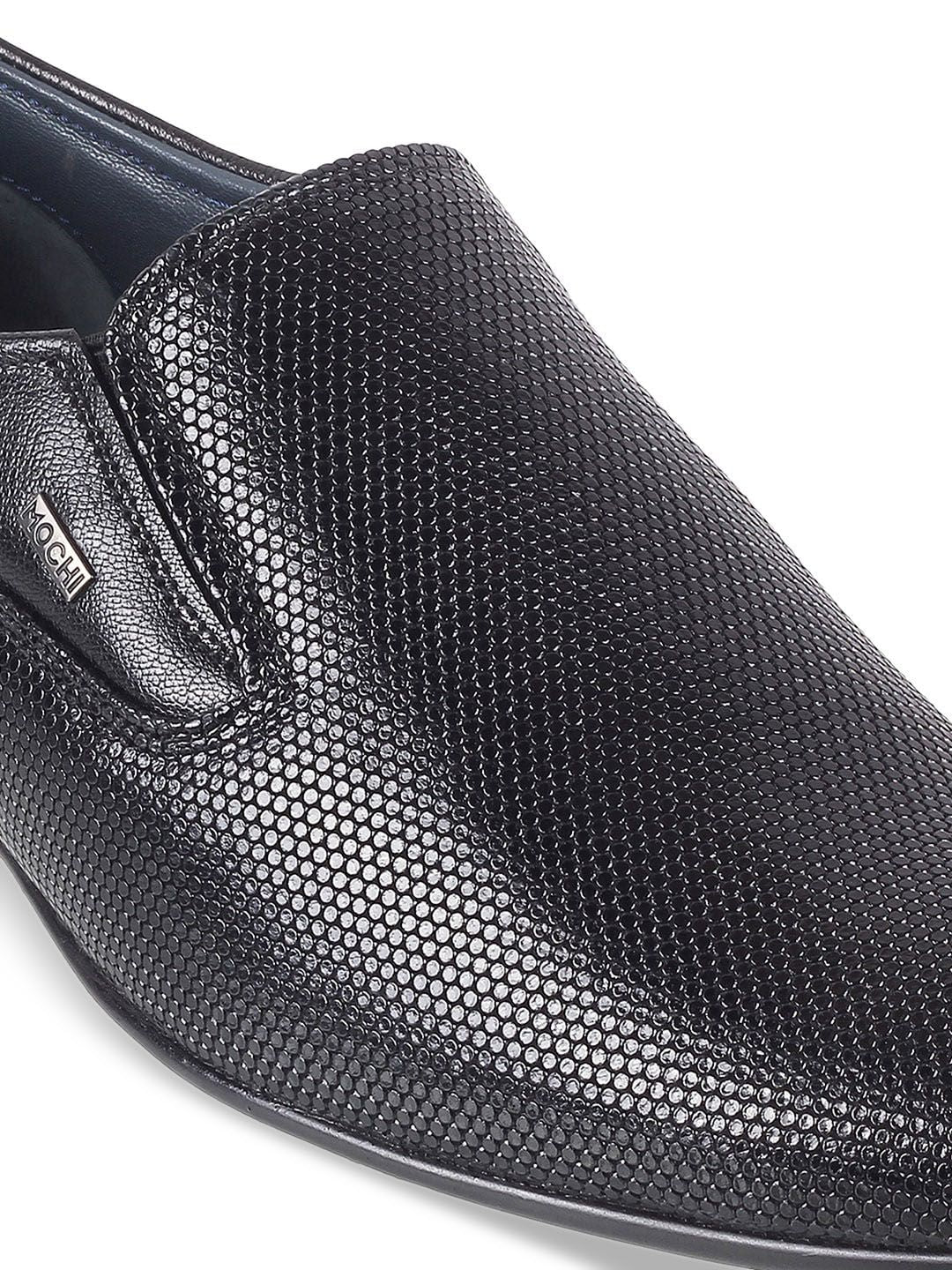 Mochi Men Textured Leather Slip-On Shoes