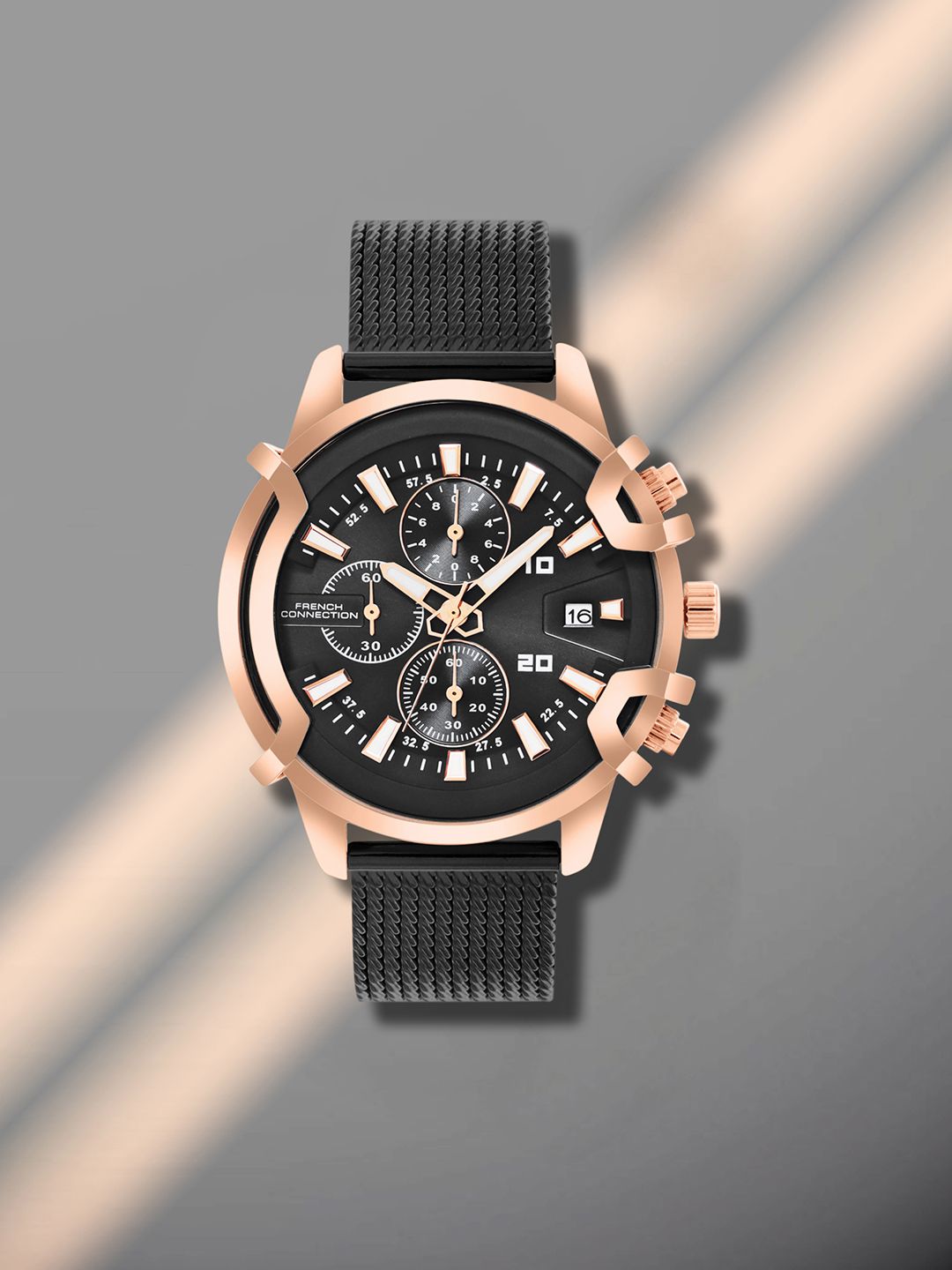 French Connection Men Dial & Stainless Steel Bracelet Style Straps Analogue Watch FCH003BM