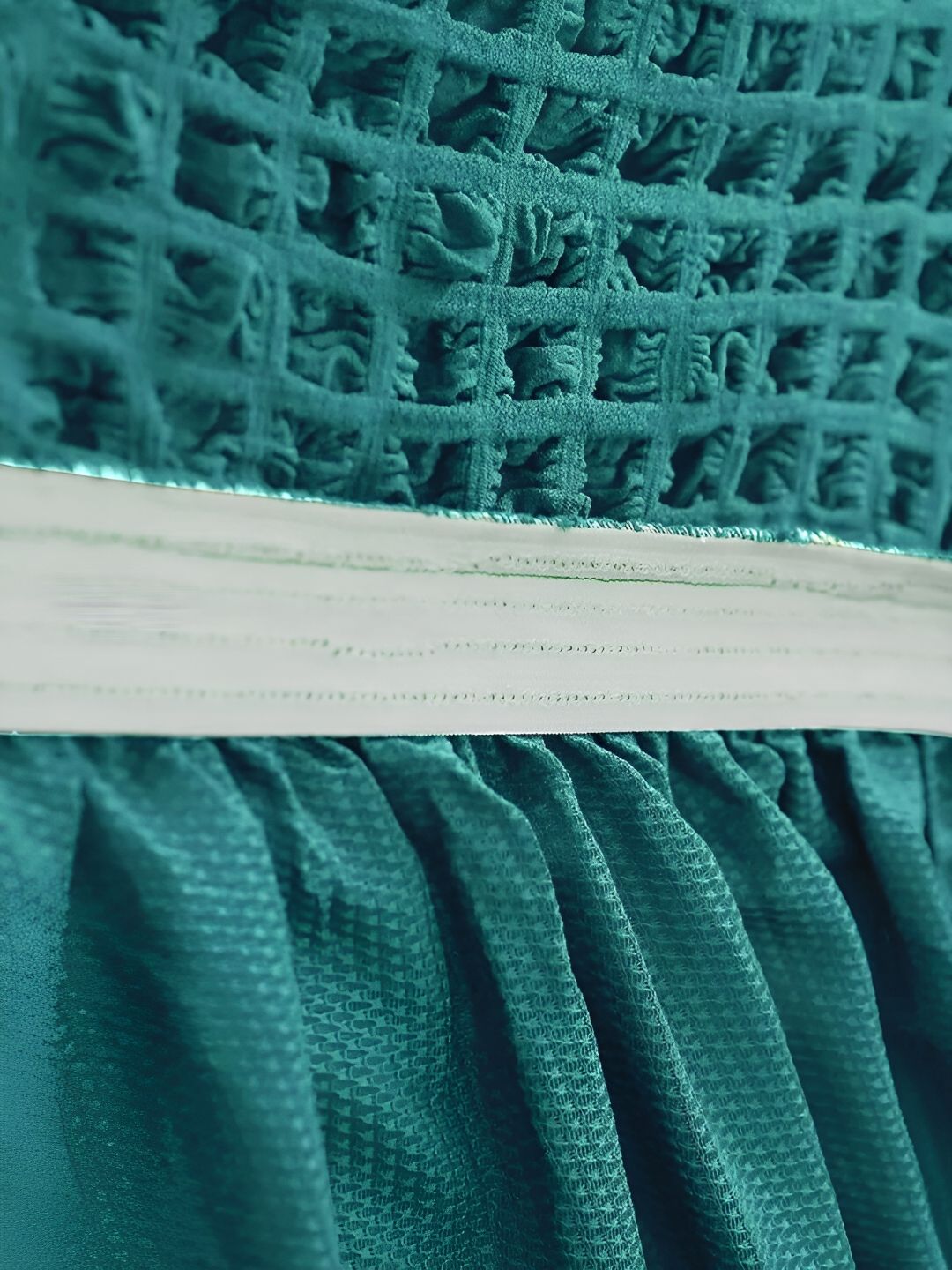 Cortina Teal Elastik Sarung Sofa Boleh Renggang Dengan Lengan