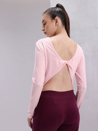 HRX by Hrithik Roshan Women Twisted Back Pure Cotton Crop Yoga T-shirt