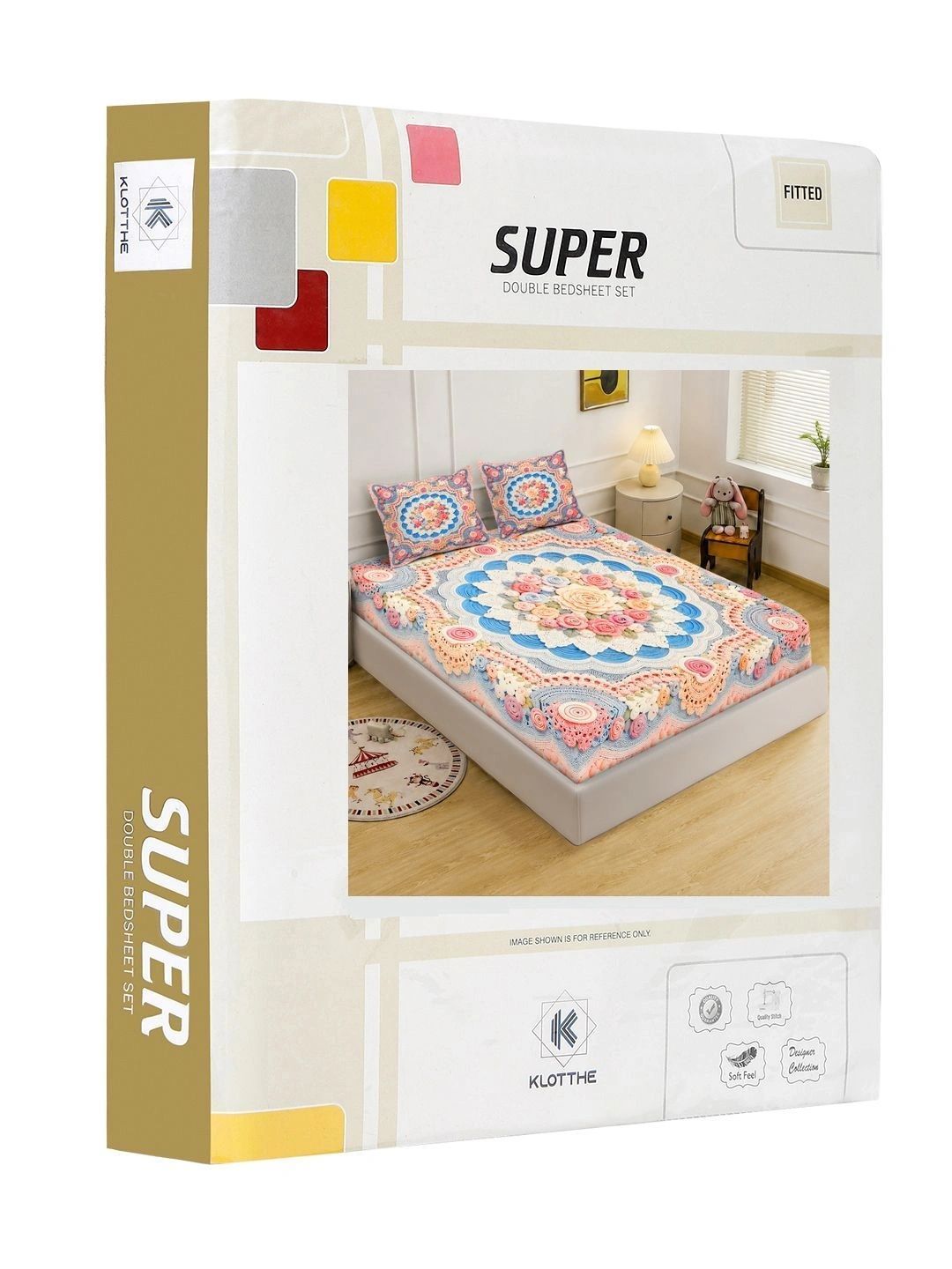 KLOTTHE White & Pink Floral 400 TC King Bedsheet with 2 Pillow Covers
